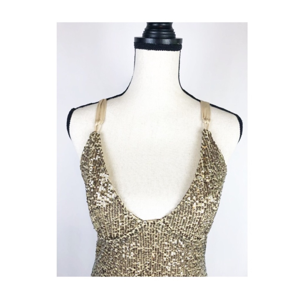 SOLD Free People x Intimately Gold Rush Mini Slip Dress - Picture 3 of 9